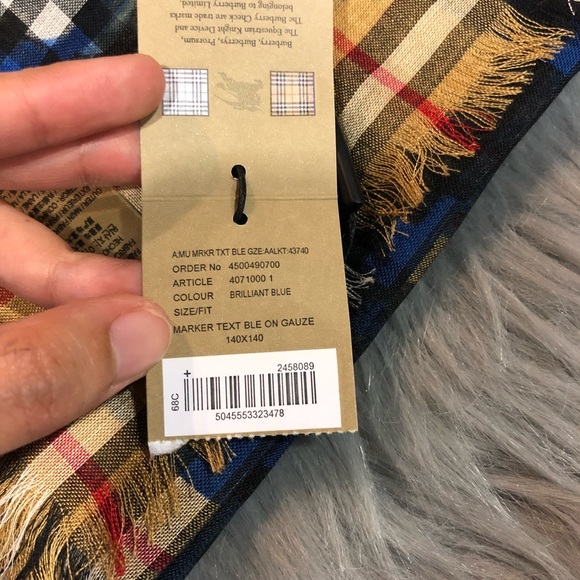 Burberry marker graffiti blue scarf - Picture 5 of 5